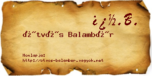 Ötvös Balambér névjegykártya